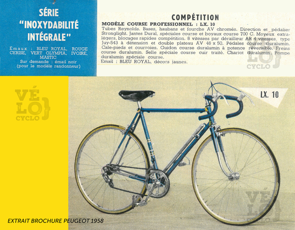 BD BROCHURE PEUGEOT LX10 1958 VELOCYCLO 4