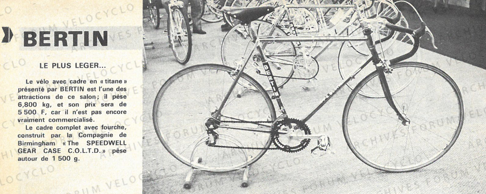 BERTIN TITANE article l'équipe cyclisteN69 1973