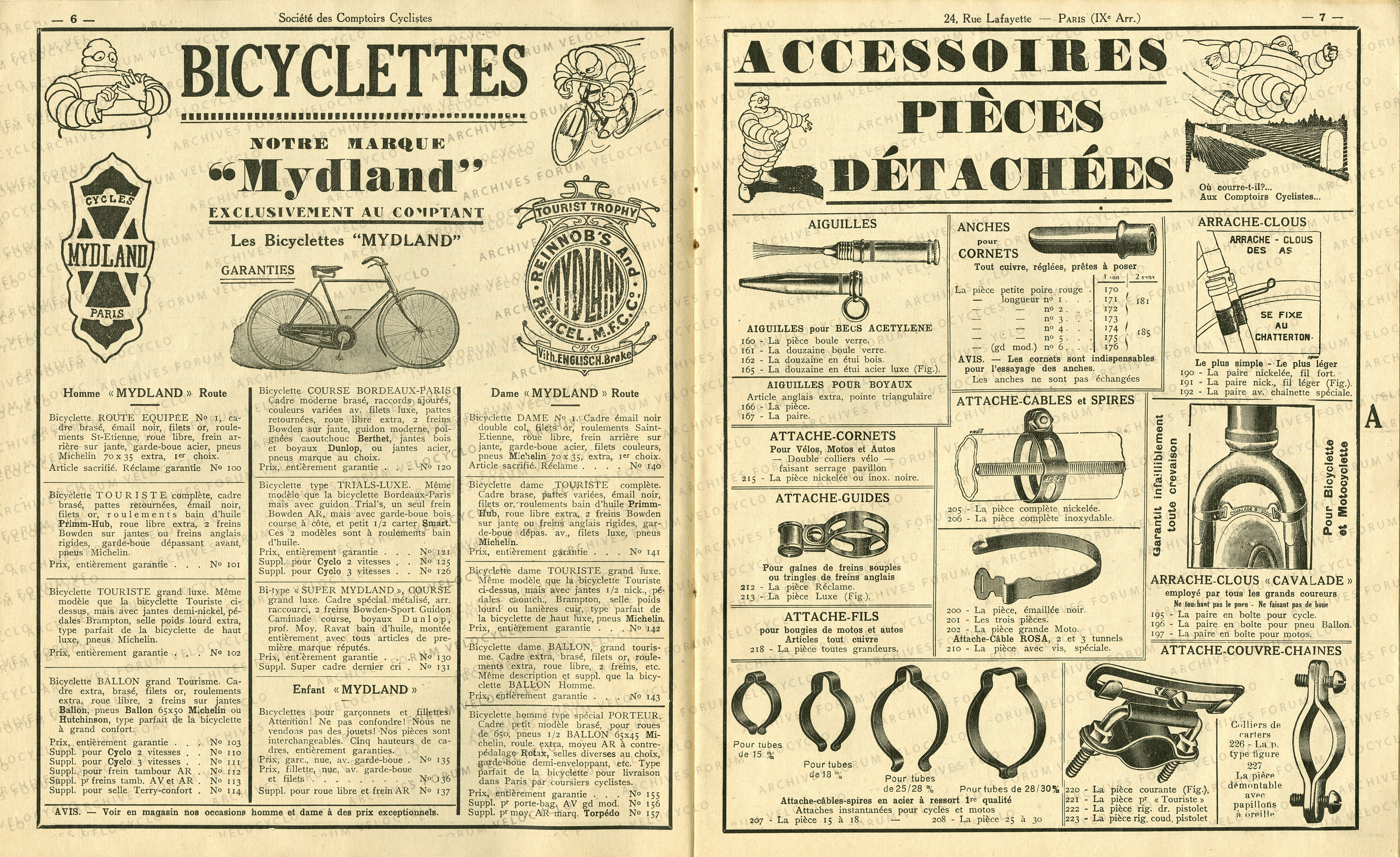 CATALOGUE COMPTOIR DU CYCLE 1934 1935 3 VELOCYCLO