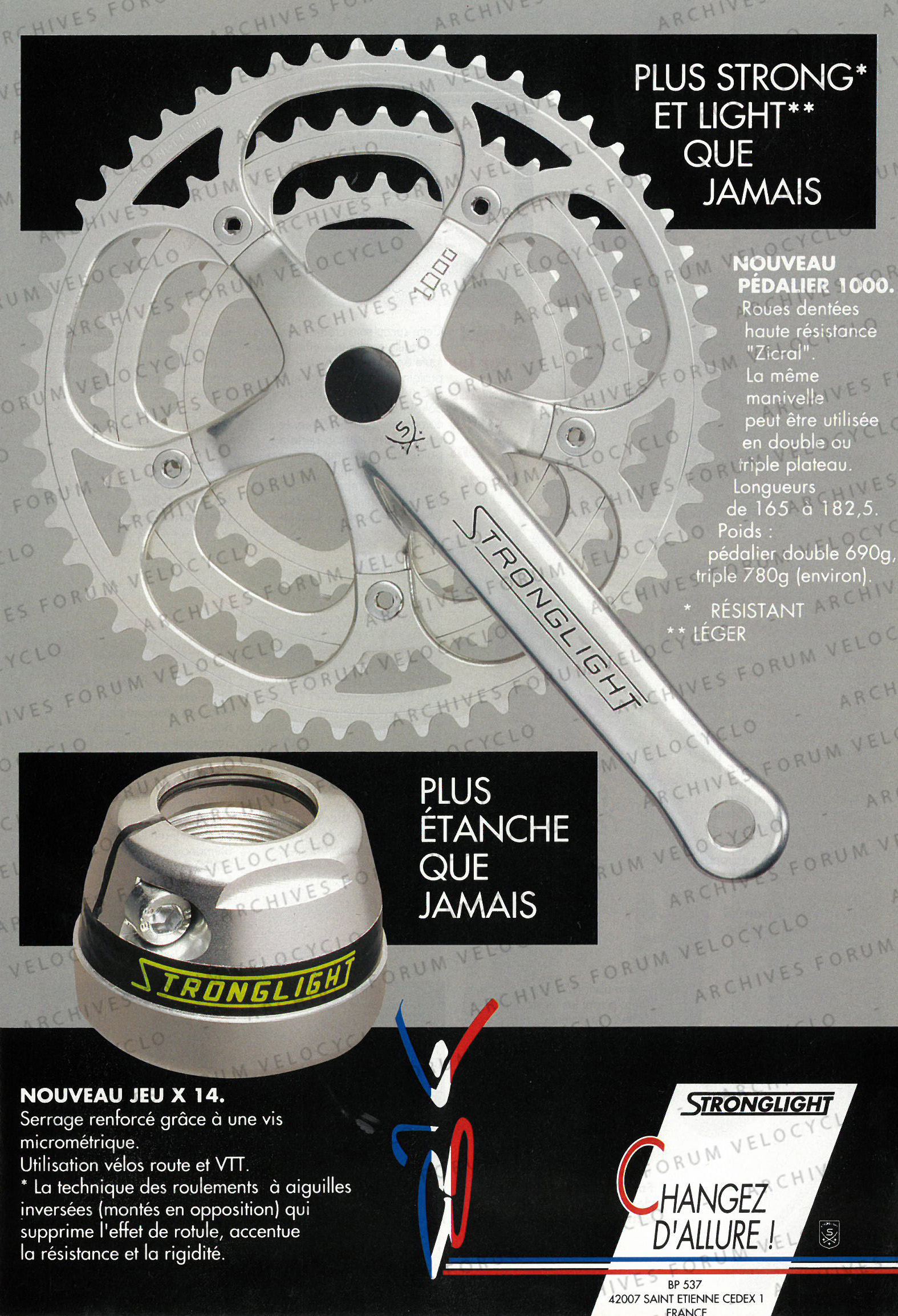 PUB STRONGLIGHT 1000 JEUX14 NOV.1992 LE CYCLE VELOCYCLO copie