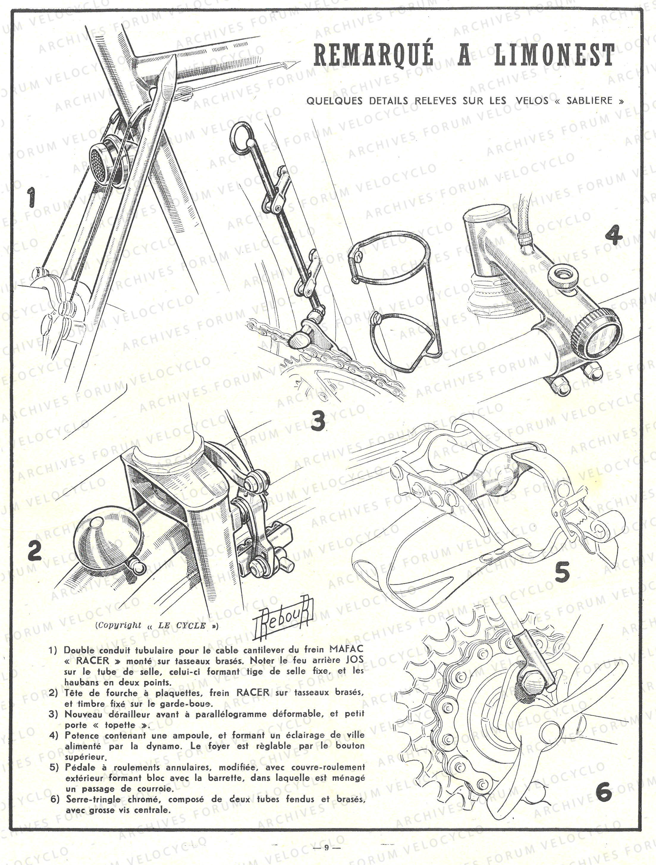 REVUE LE CYCLE 54 SABLIERE VELOCYCLO