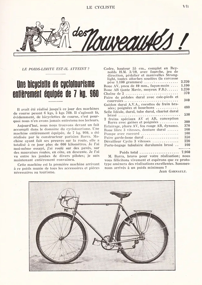 barra le cycliste 1936