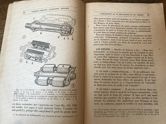 p30 31 LIVRE 1942 F TOCHÉ GEDO Comment équiper, entretenir, réparer sa bicyclette, son tandem VELOCYCLO