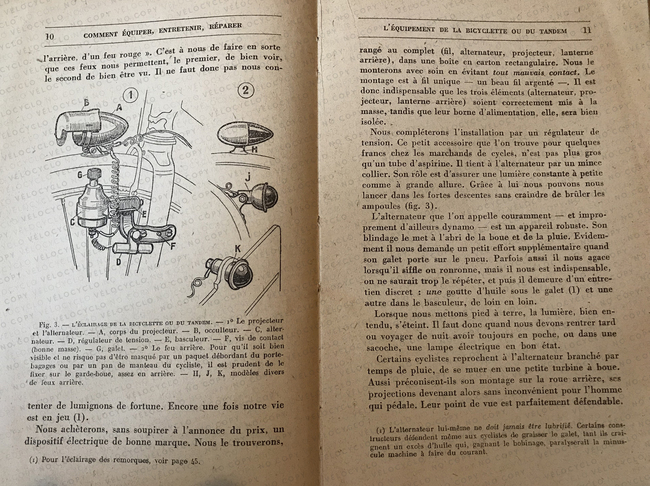 p10 11 LIVRE 1942 F TOCHÉ GEDO Comment équiper, entretenir, réparer sa bicyclette, son tandem VELOCYCLO