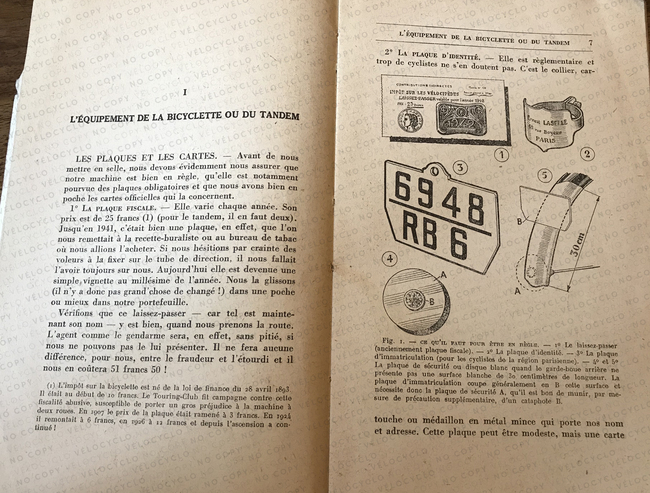 2 p6 7 LIVRE 1942 F TOCHÉ GEDO Comment équiper, entretenir, réparer sa bicyclette, son tandem VELOCYCLO