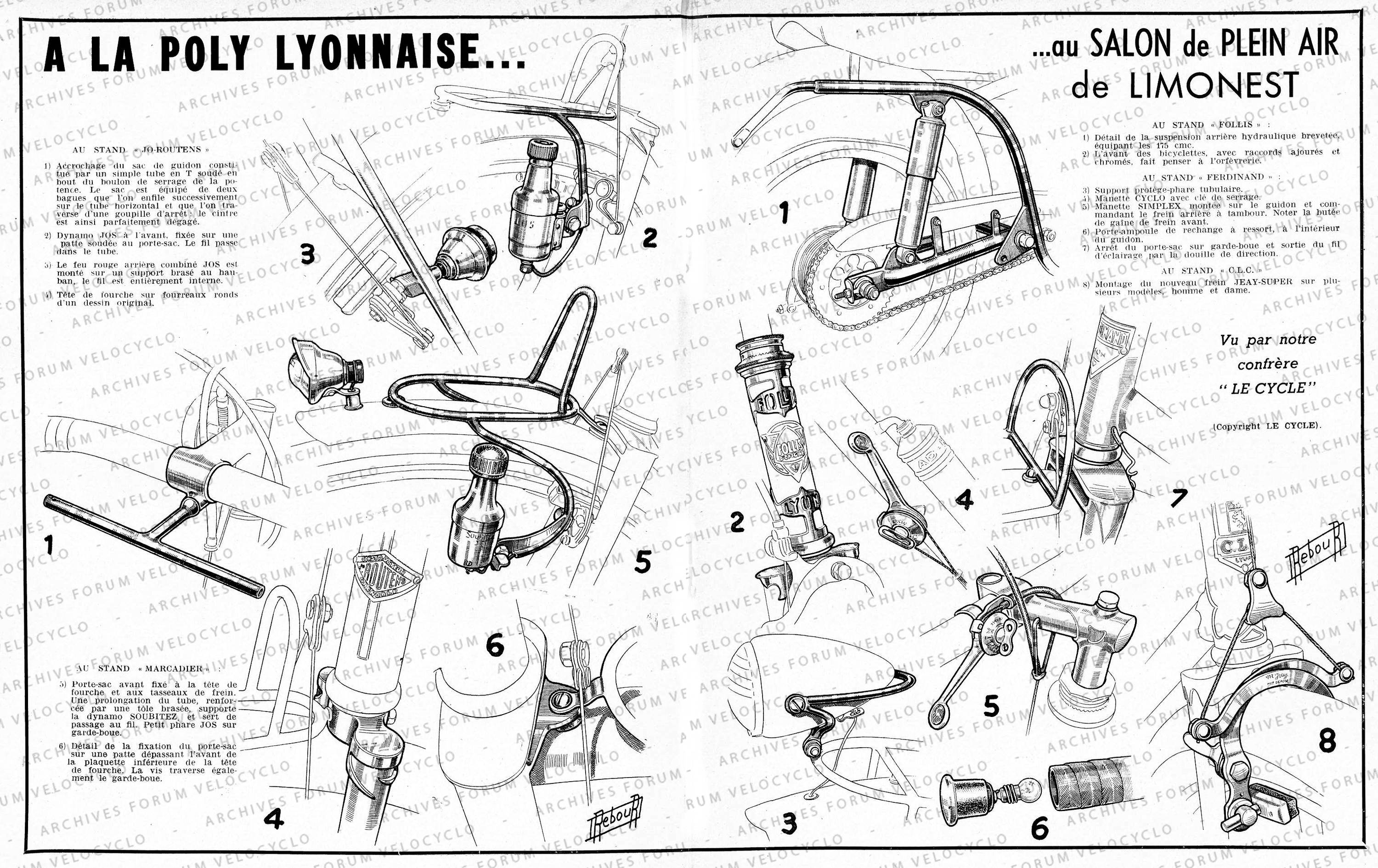 LE CYCLISTE 1954 N653 VELOCYCLO 14  POLY