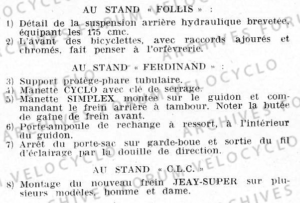 LE CYCLISTE 1954 N653 VELOCYCLO 14  FERDINAND