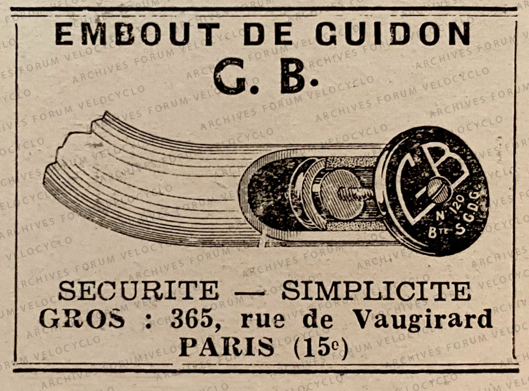 EMBOUT GUDION GB LE CYCLE 1955 VELOCYCLO 2